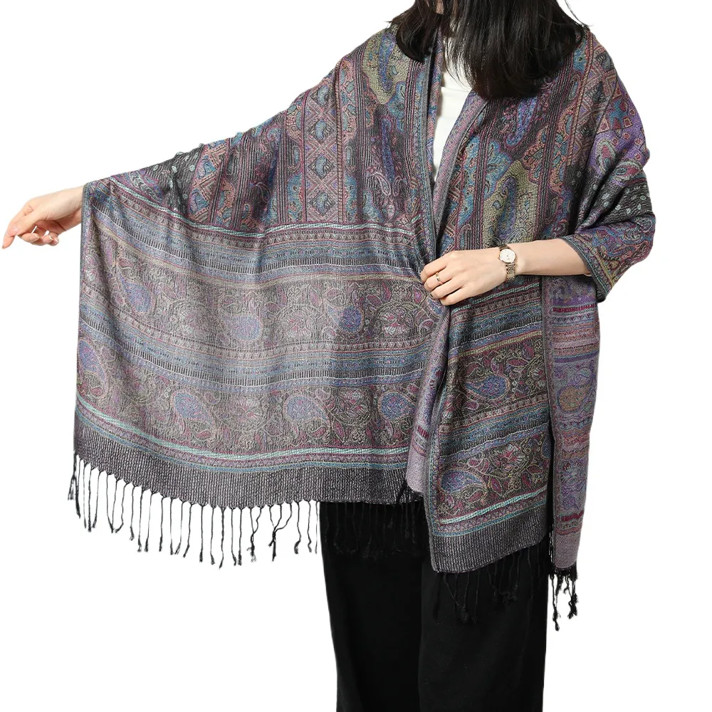 Jacquard Cashew Scarf Viscose Pashmina Shawl Women'S Scarf 70 * 200 Cm Spring And Autumn Thin Scarf