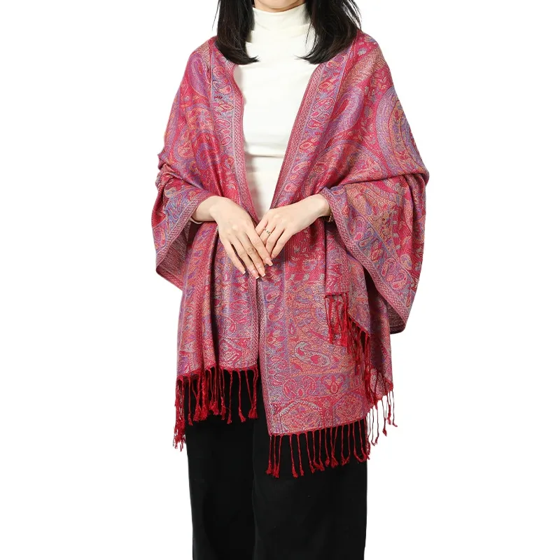 New Ethnic Style Retro Shawl With Female Travel Holiday Photo Scarf Warm Neck Cape Tassel