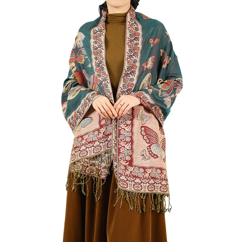 New Retro Ethnic Romantic Su Long Shawl Travel Outgoing Long Scarf Women'S Fashion Neck In Autumn And Winter