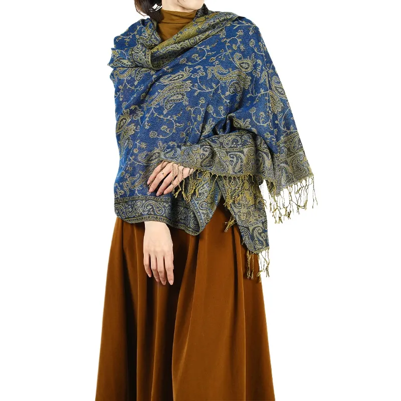New Women'S Jacquard Long Scarf With Shawl National Style Cashew Summer Sunscreen Shawl Neck Autumn And Winter Long Scarf