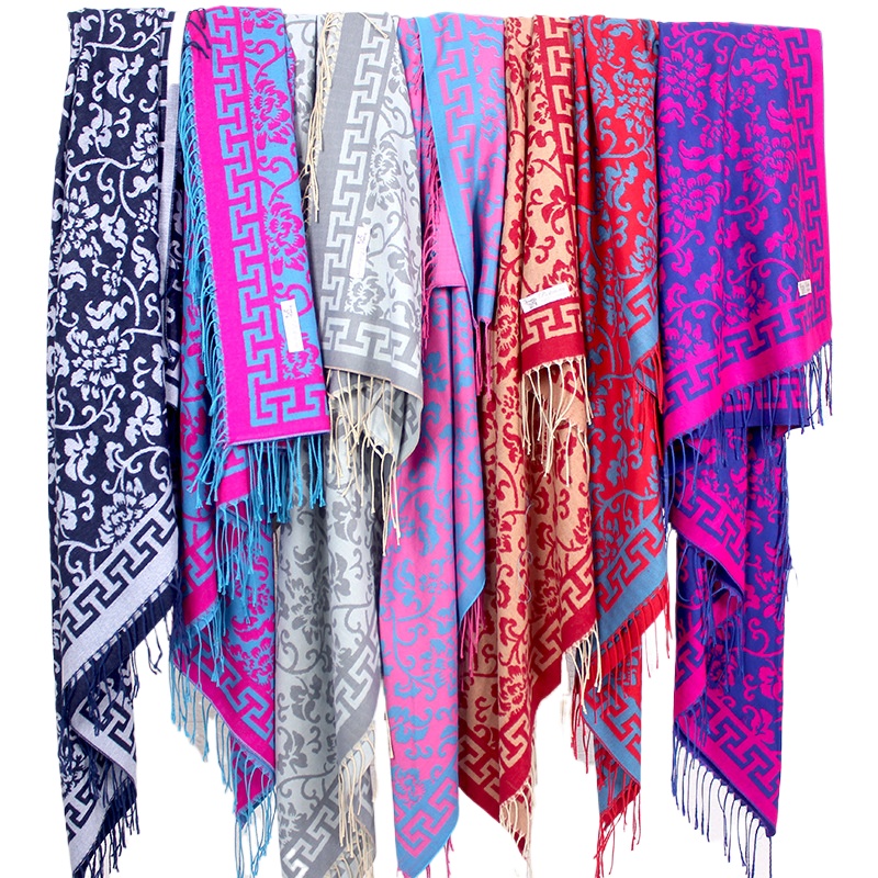 Ethnic Style Autumn And Winter Square Scarf Yunnan Lijiang Nepal Warm Thickened Scarf Shawl Classic Generous Scarf Female