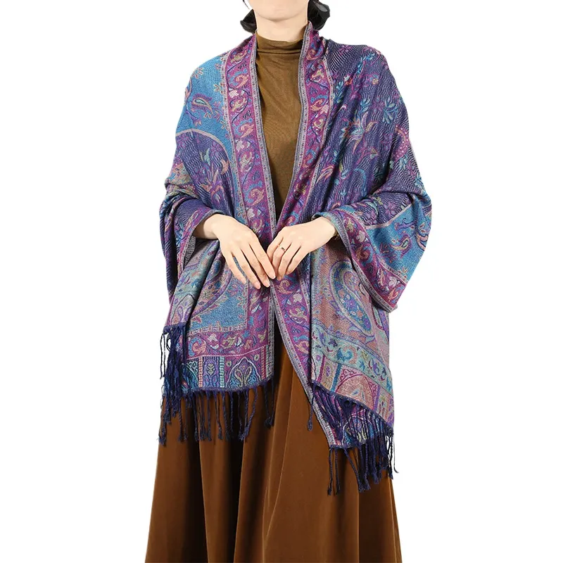 New Jacquard With Women'S Shawl Ethnic Style Paisley Scarf Women'S Spring/Summer 2024 Fashion Retro Long Scarf