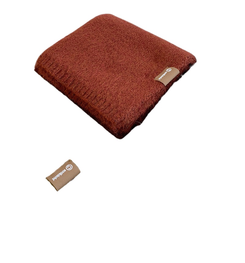 Korean Ins Versatile Neck Protector Wool Imitation Cashmere Beige Scarf Solid Color New Women'S Winter Advanced Sense