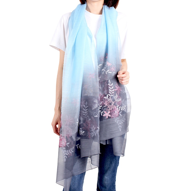 Spring And Autumn Thin High-Grade Wool Embroidered Scarf Middle-Aged Mother'S Summer Sunscreen Scarf Scarf Women'S Versatile