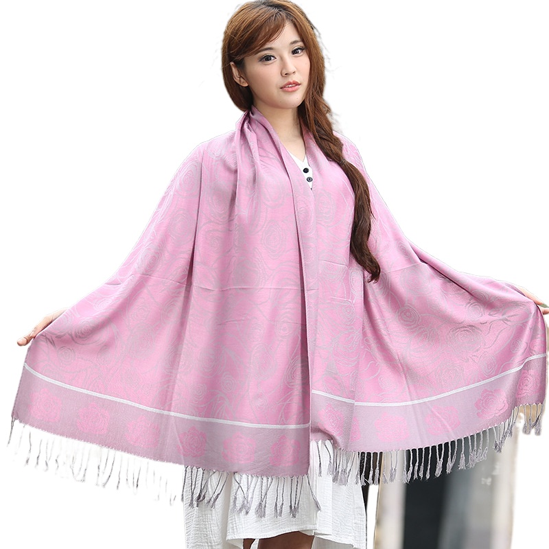 National Style Jacquard Double-Sided Spring, Autumn, Winter, Summer, Air Conditioning, Cotton, Linen, Tassels, Jacquard, Shawl, Scarf, Dual-Purpose Woman