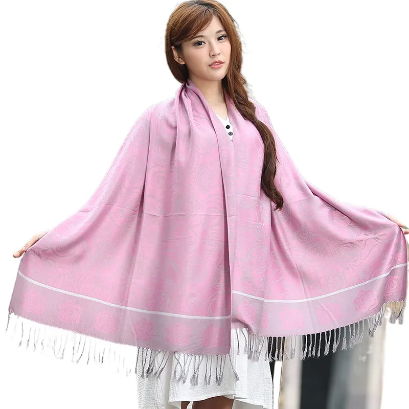 National Style Jacquard Double-Sided Spring, Autumn, Winter, Summer, Air Conditioning, Cotton, Linen, Tassels, Jacquard, Shawl, Scarf, Dual-Purpose Woman