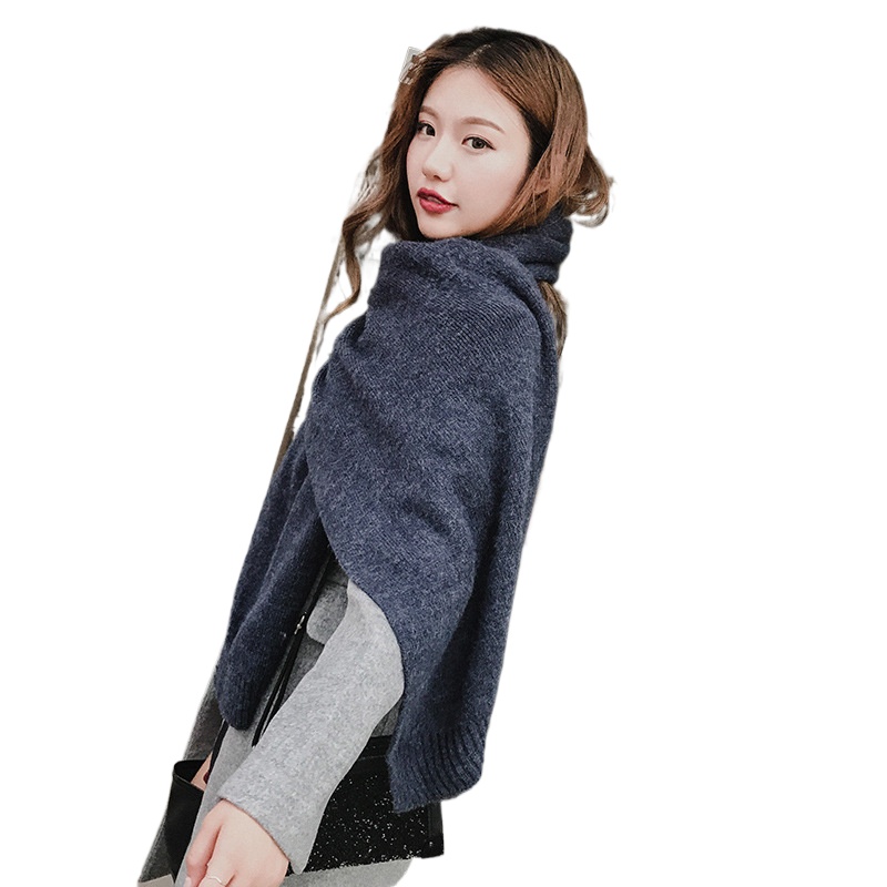 Shawl Knitted Imitation Cashmere Scarf Neck Thickened Autumn And Winter New Student Japanese And Korean Versatile And Fresh Dual Purpose