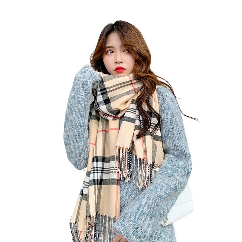 British Popular Plaid Scarf Autumn And Winter Fashion Imitation Cashmere Shawl Men'S And Women'S Air Conditioning Warm Decorative Long Scarf
