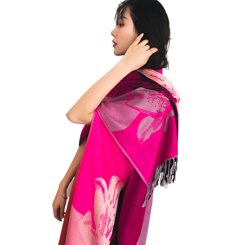 Manufacturer Wholesale National Style Shawl Spring And Autumn Versatile Dual Purpose Long Jacket Enlarged Cape Shawl Scarf Women'S Long Scarf