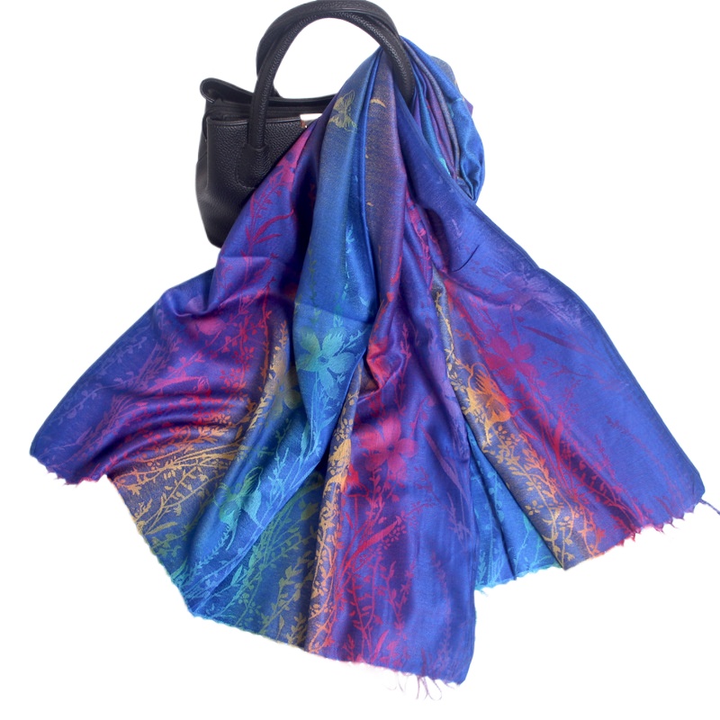 Autumn And Winter Warm New Bohemian Ethnic Style Butterfly Jacquard Scarf Air Conditioning Shawl Dual Purpose Women'S Long Scarf