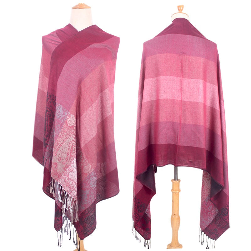 Spring And Autumn New Foreign Trade Jacquard Shawl Long Scarf Cashew Cotton Scarf Yarn Scarf Women'S Extended Scarf