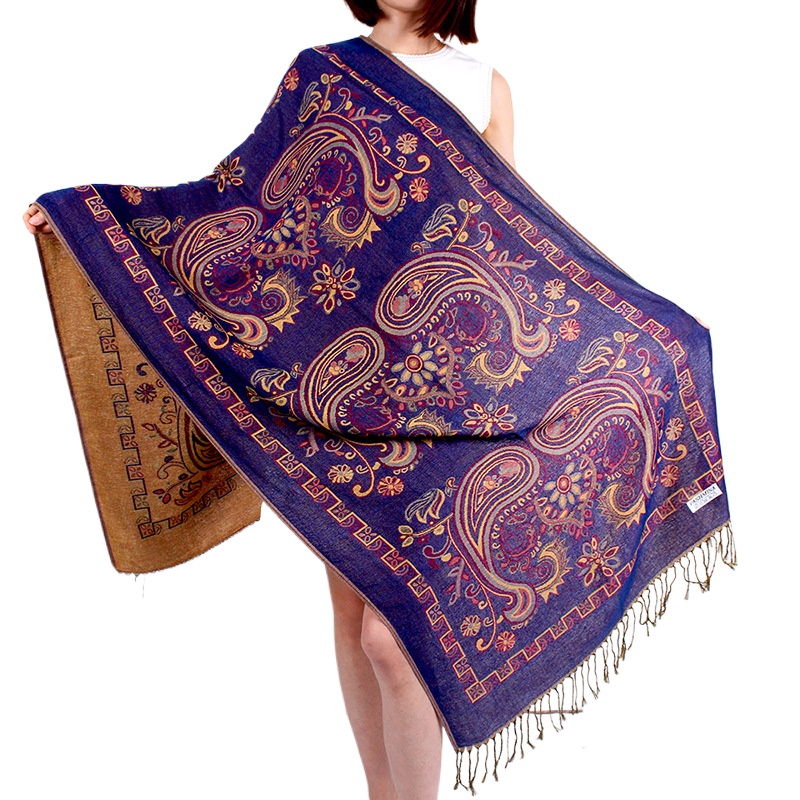 Ethnic Style Cashew Shawl Autumn And Winter Warm Long Scarf Thickened And Extended Nipple Women'S Scarf Jacquard Long Scarf