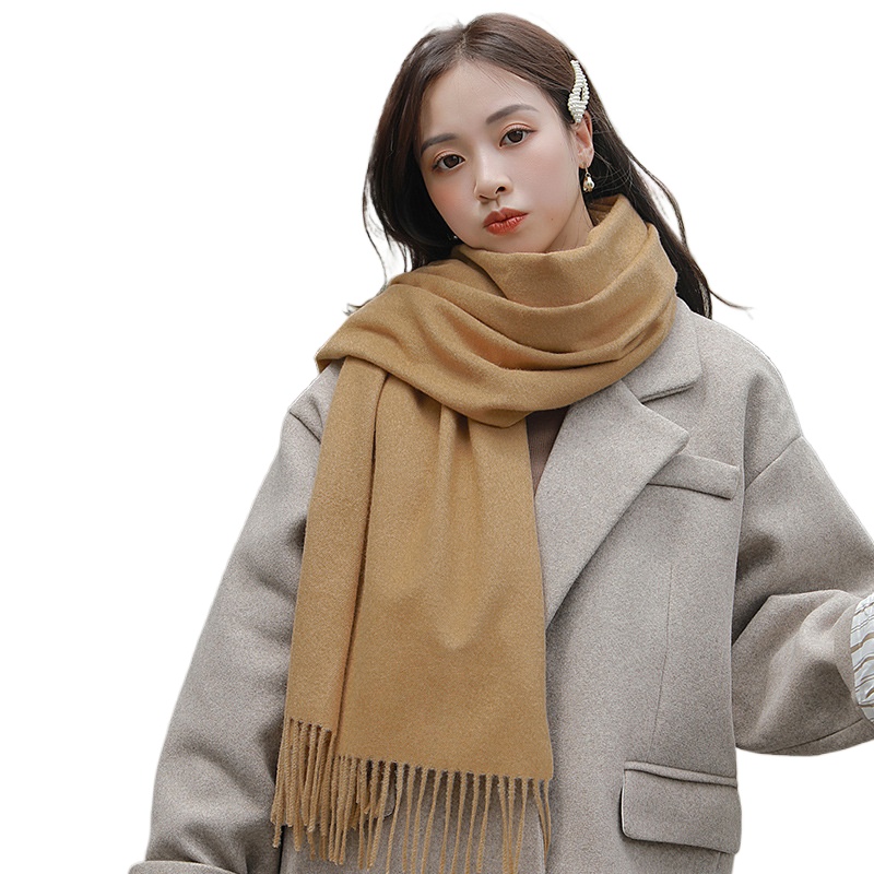 Imitation Cashmere Autumn And Winter Thickened Warm Red Shawl Solid Color Fashion Versatile Men'S Scarf Women'S Neck Air Conditioning Blanket
