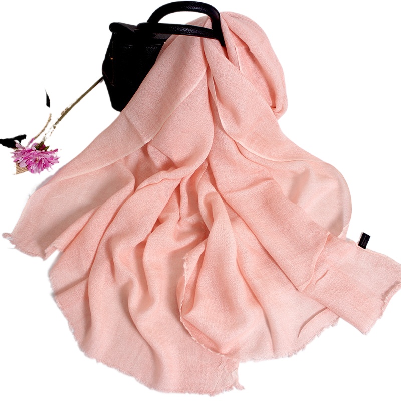 Spring New Monochrome Simple Scarf Men'S And Women'S Wool Literary Spring And Autumn New Thin Enlarged Shawl