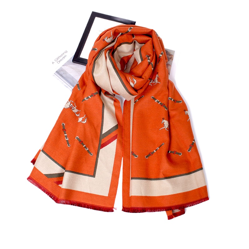 Autumn And Winter New Release Women'S Thickened Shawl Fashion Trend Imitation Cashmere Warm Scarf With Shawl
