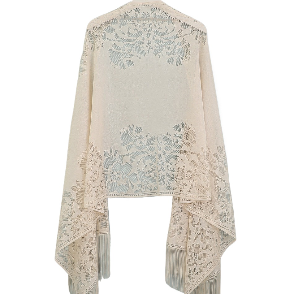 Women With Cheongsam Shawl Scarf Scarf Literary Cardigan New Spring And Summer Thin Sunscreen Long Scarf Hollowed-Out