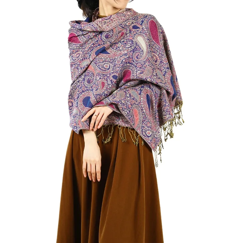 Ethnic Style Spring And Autumn Mix And Match Scarf Shawl Dual Purpose Jacquard Small Cashew Long Scarf Travel Photo Long Scarf Wrap Head Scarf