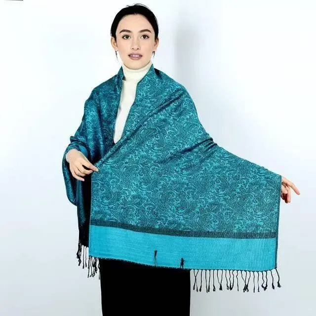 New Fall Shawl Women'S Wrap Warm Scarf Cross-Border Design Women'S Jacquard Scarf Viscose Long Scarf