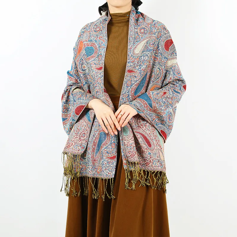 Spring And Autumn With Large Shawl Decorative Long Scarf Custom Long Scarf Women'S Tassel Persian Pattern Wrap Scarf