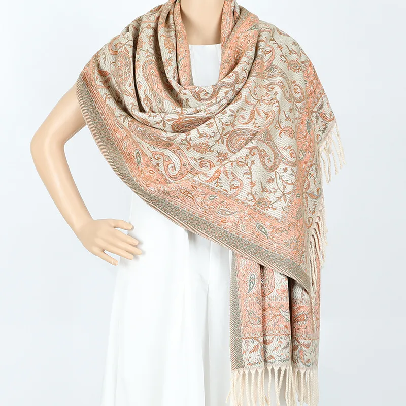 New Jacquard Tassel Scarf Travel Wear Cloak National Style Women Outside Shawl Windproof Warm Scarf Wholesale