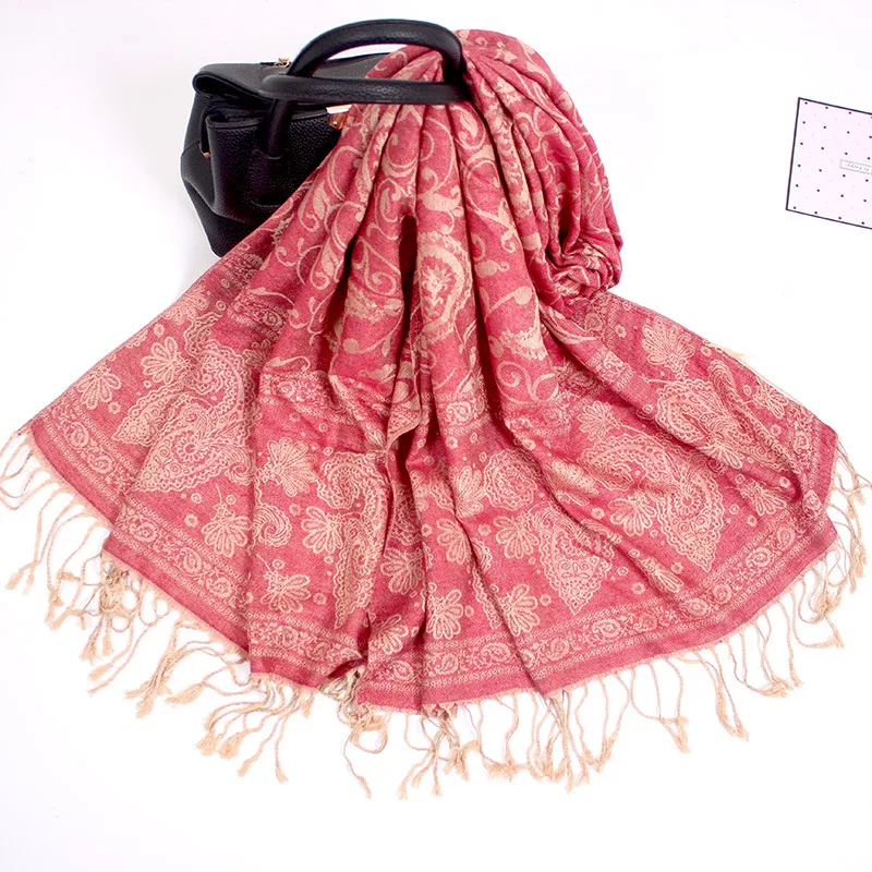 Manufacturer Export Jacquard Cashew Scarf Nepal European And American Countries Shawl Extended Scarf Spring And Autumn Style Wrap Scarf